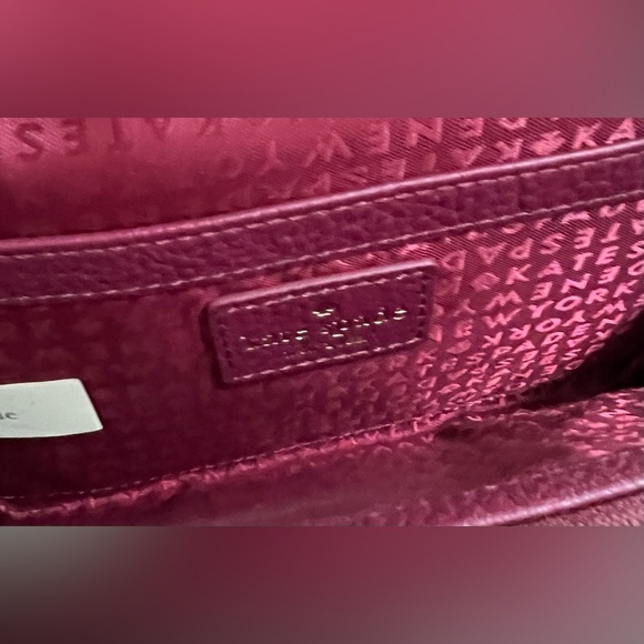 Kate Spade Chester Street Avie Burgundy Leather Crossbody Bag with Tassel Pebble - Picture 6 of 11